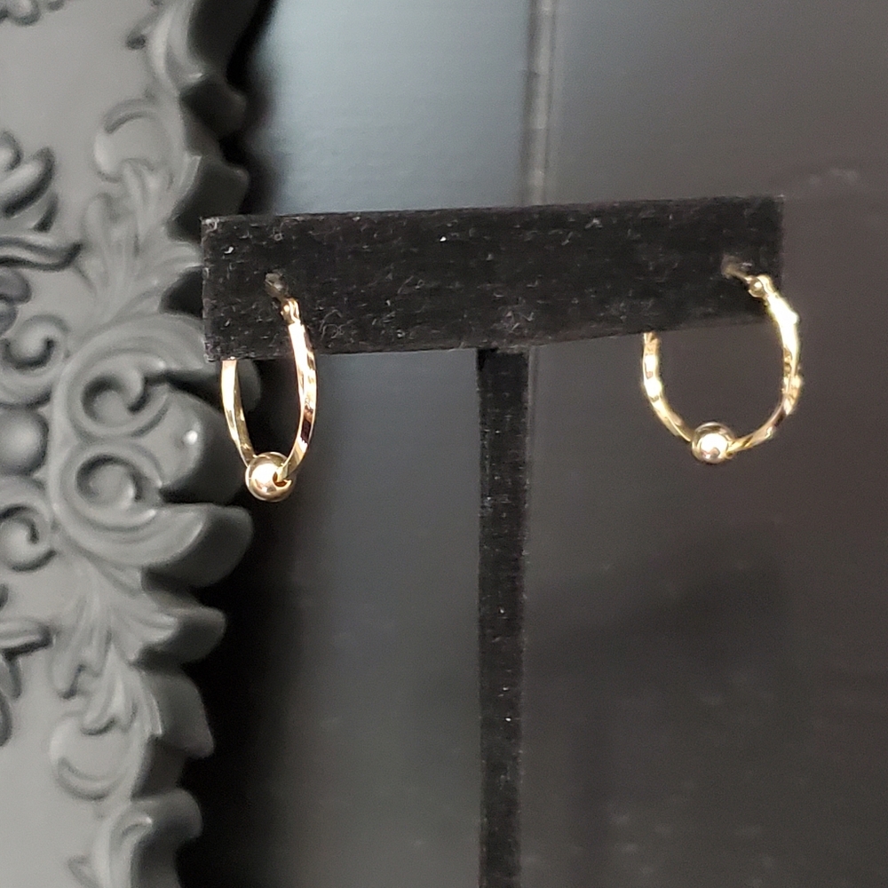 10K Yellow Gold Hoop Earrings - Picture 10 of 14